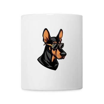 Doberman chien bande dessinée cool - Mug blanc - blanc - Devant