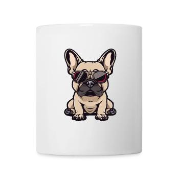 Französische Buldogge Hunde Cool Comic - Tasse - Weiß - Vorne