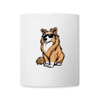Border Collie Hunde Cool Comic - Tasse - Weiß - Vorne