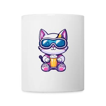 Katze Apres Ski Bier - Tasse - Weiß - Vorne
