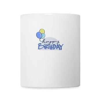 joyeux anniversaire, anniversaire, ballons, fête - Mug blanc - blanc - Devant