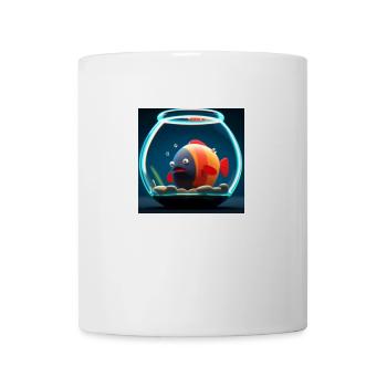 Funny orange fish in the aquarium - from an AI - Mug - white - Front