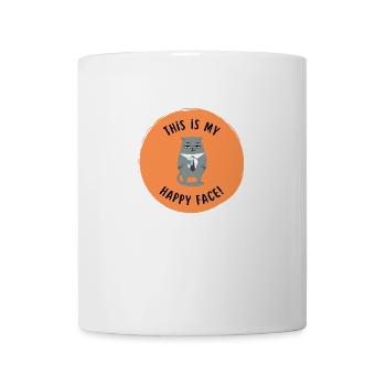 Angry Cat - This is my happy face - Tasse - Weiß - Vorne