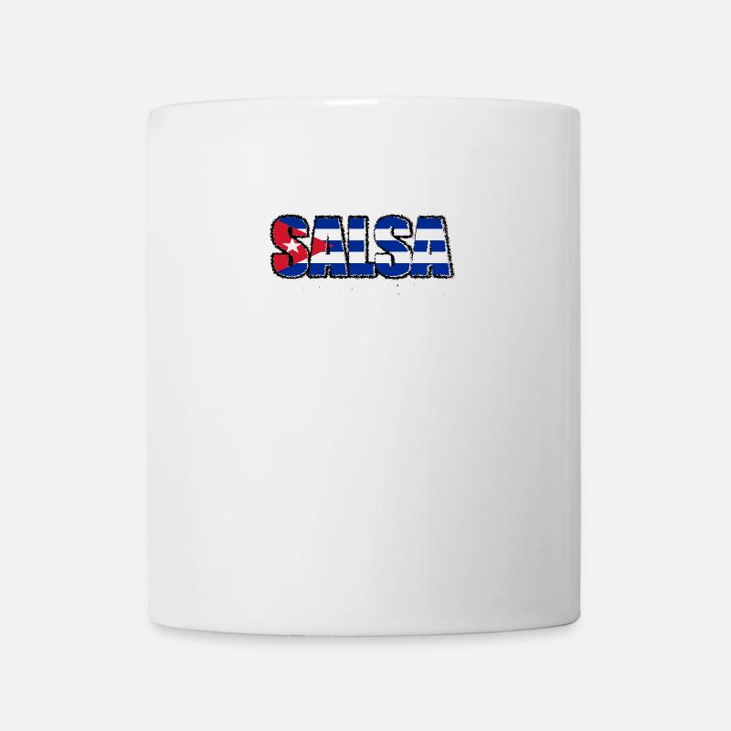 Salsa cubana avec le drapeau de Cuba - Mug blanc - blanc