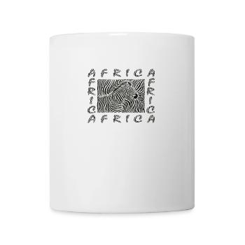 Background with a zebra motif with the text AFRICA - Tasse - Weiß - Vorne