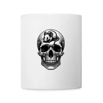 Skull mit Maus auf dem Kopf - Tasse - Weiß - Vorne