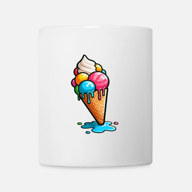 Ice Cones Ice Cream Scoops Ice Cream Cone Ice Cream - Mug - white