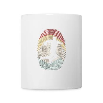 Handball empreinte digitale rétro joueur de handball cadeau - Mug blanc - blanc - Devant