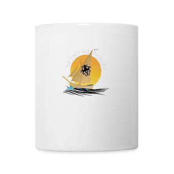 Boot mit dem Wind in Oktopus made in Marseille - Tasse - Weiß - Vorne