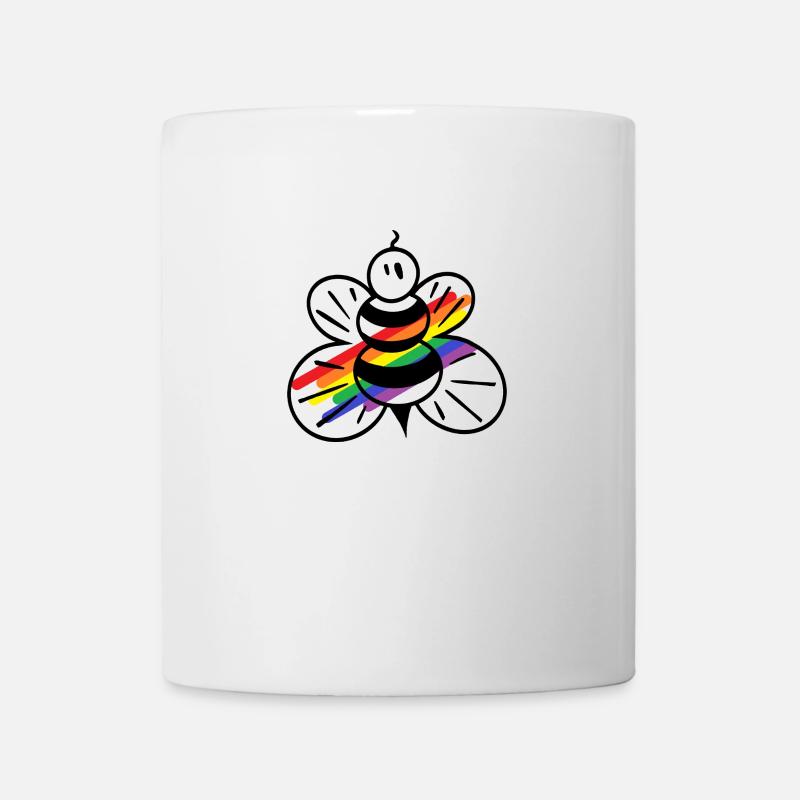Regenbogen-Fliegenbiene - Tasse - Weiß
