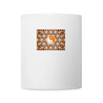 Blume des Lebens mit Yin Yang - Tasse - Weiß - Vorne