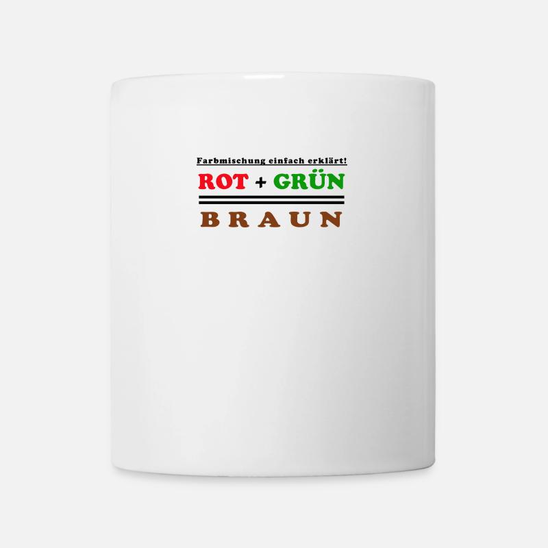 rouge + vert = marron - Mug blanc - blanc