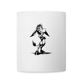 Esel Karikatur Grinsendes Langohr - Tasse - Weiß - Vorne