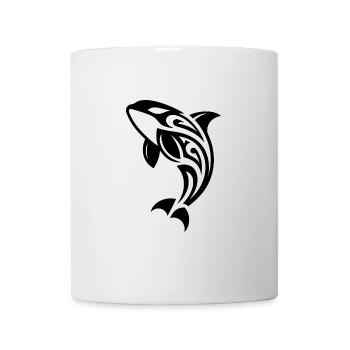 Springender Orca Tattoo Style - Tasse - Weiß - Vorne