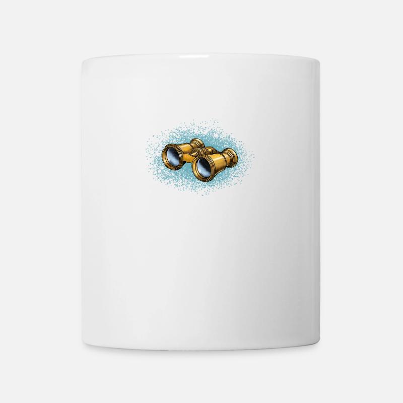 Das antike goldene Fernglas in Retro Design. - Tasse - Weiß