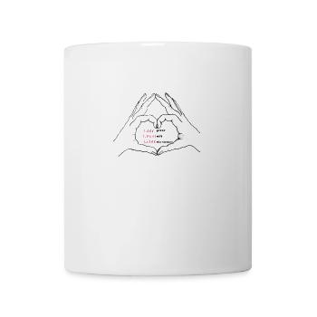Hands form a heart. Live, laugh, love - Mug - white - Front