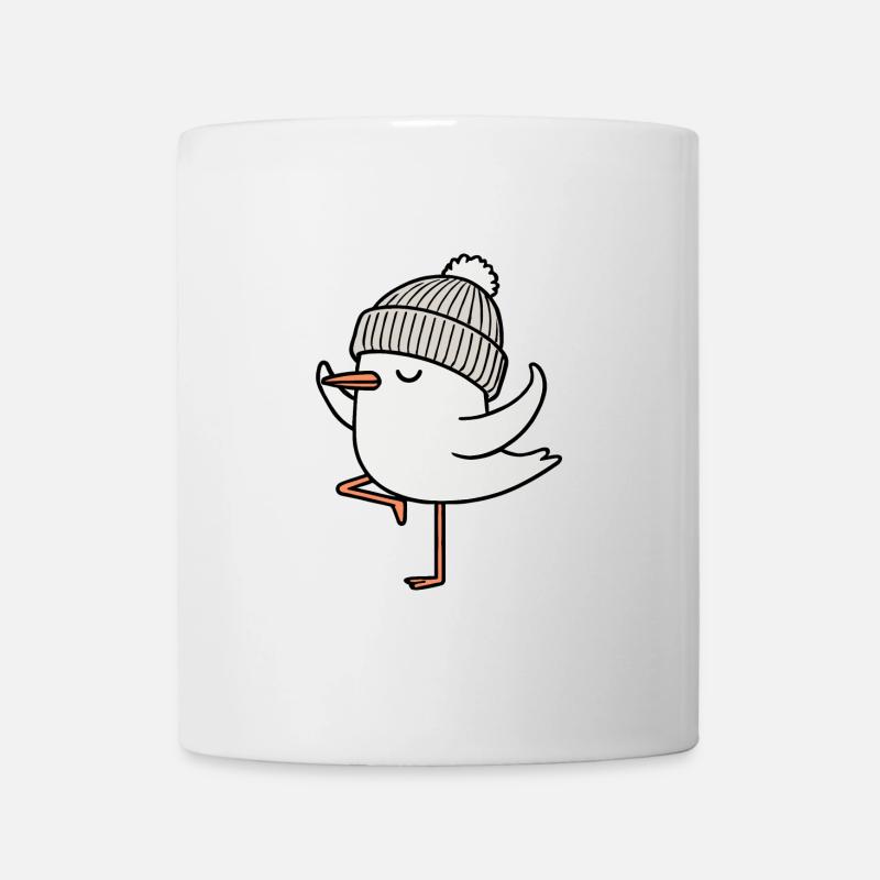 Nordsee Comic Möwe Yoga Mütze Beanie Resilienz Om - Tasse - Weiß