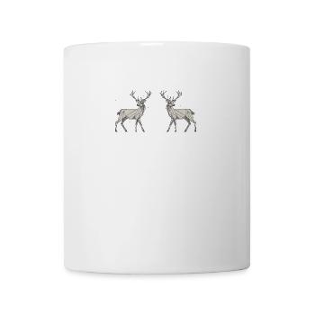 Hirsch 2 grau Schnee - Tasse - Weiß - Vorne