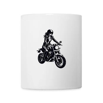 Motarde fille - Conception de moto - Mug blanc - blanc - Devant