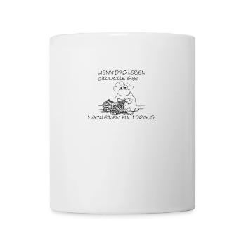 Make a sweater out of it – funny knitted sheep - Mug - white - Front