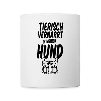 Tierisch vernarrt in meinen Hund Geschenk - Tasse - Weiß - Vorne