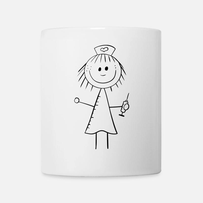 Lustiges Krankenschwester Strichmännchen - Tasse - Weiß
