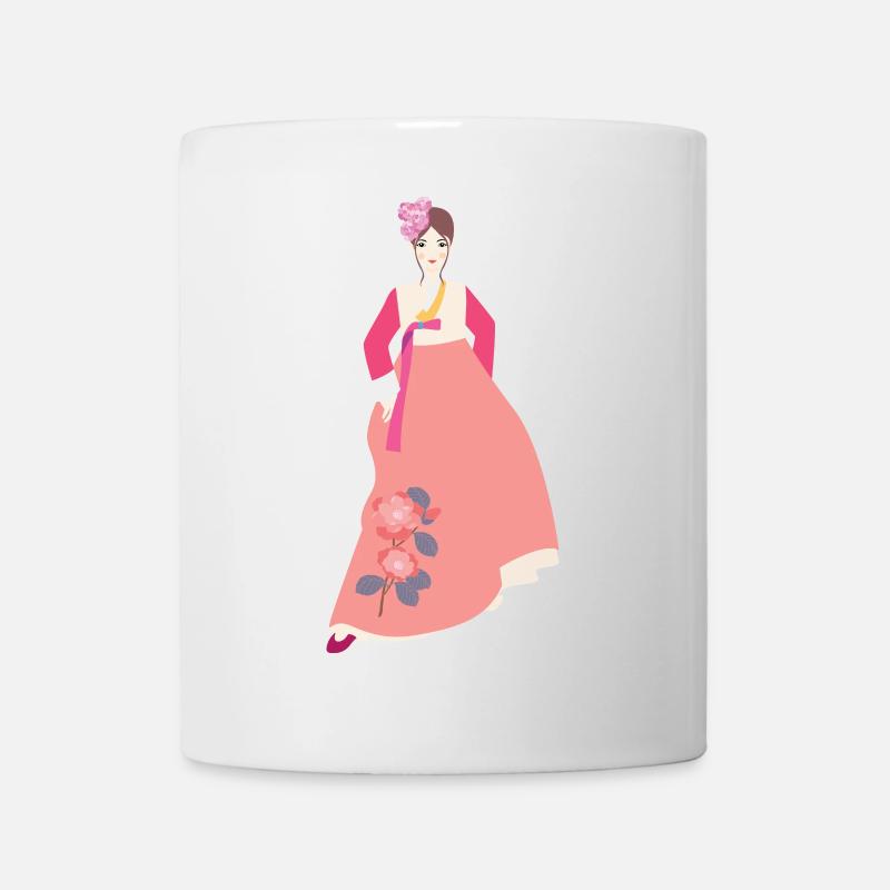 Femme à Hanbok Rosa - Corée, Asie, idée cadeau - Mug blanc - blanc