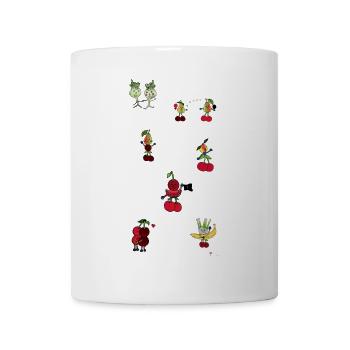 Lustiges Obst und Gemüse - Tasse - Weiß - Vorne