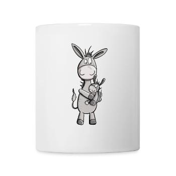 Happy Esel Geschwister I Baby Bruder Schwester - Tasse - Weiß - Vorne
