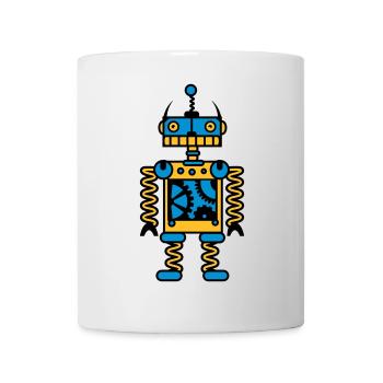 Ein Roboter mit Zahnräder - Tasse - Weiß - Vorne