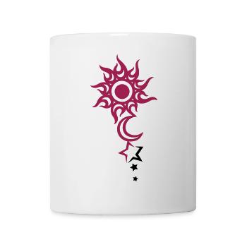 Tattoo with sun, moon and stars. - Mug - white - Front