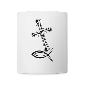 Cross fish icon - Mug - white - Front