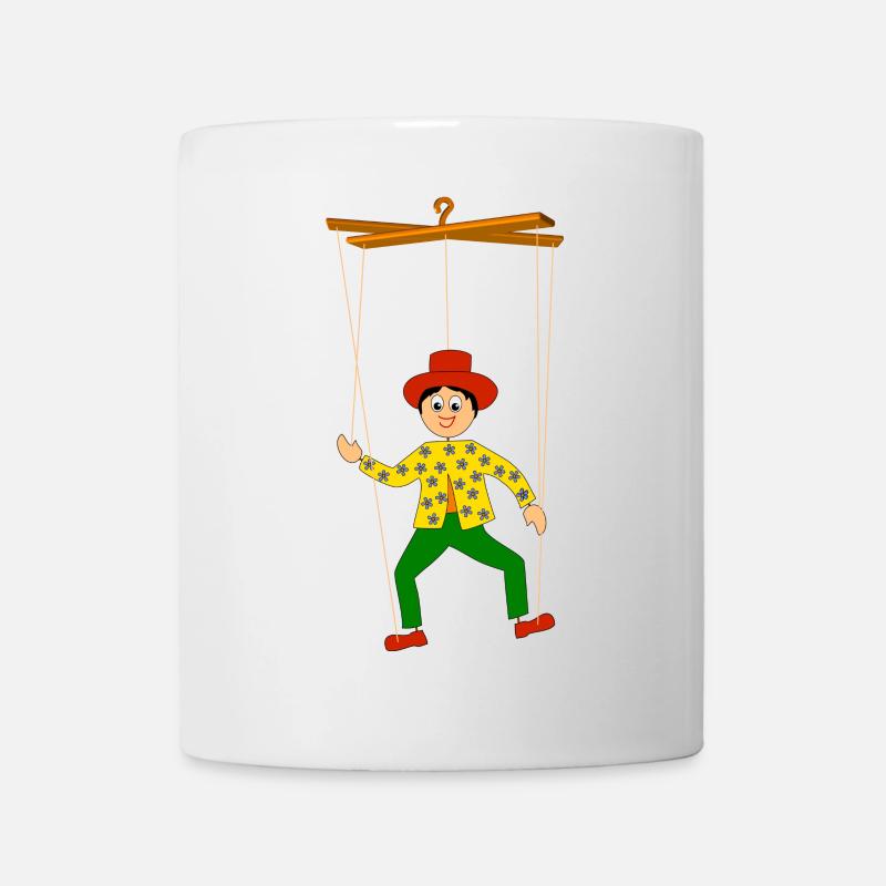kinder marionette lustig - Tasse - Weiß