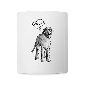 Irish wolfhound - cartoon - comic - funny - Mug - white - Front