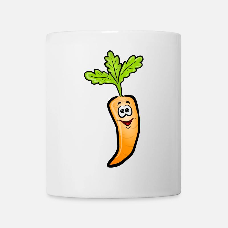Lustige Comic-Mohrrübe - Tasse - Weiß