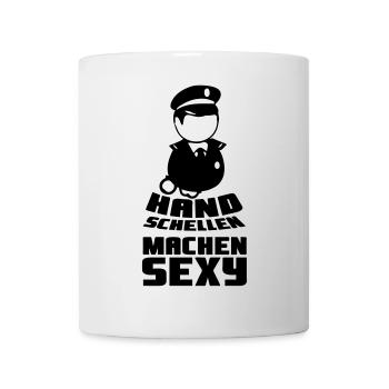 Handschellen sexy Polizei Polizist Geschenk Spruch - Tasse - Weiß - Vorne