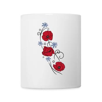 Poppies and cornflowers. Summer design. - Mug - white - Front