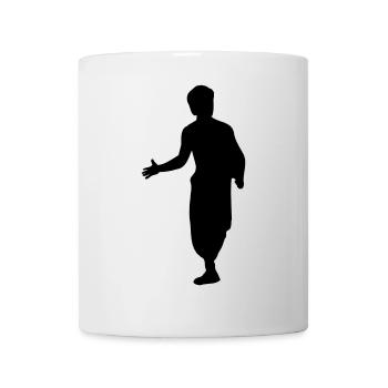 Bruce Lee und Action Kung Fu Escrima Schattenfigur - Tasse - Weiß - Vorne