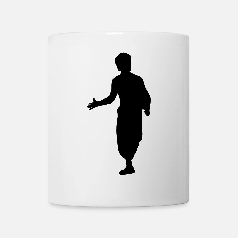 Bruce Lee und Action Kung Fu Escrima Schattenfigur - Tasse - Weiß