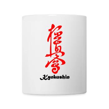 Kyokushin écrit en japonais kanji rouge - Mug blanc - blanc - Devant