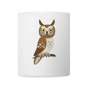 Süße Eule – niedliche Tier Illustration - Tasse - Weiß - Vorne