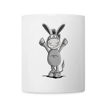 Happy Esel I Tiermotiv - Tasse - Weiß - Vorne