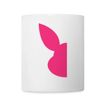 Hälfte Silhouette Gesicht Hase - Tasse - Weiß - Vorne