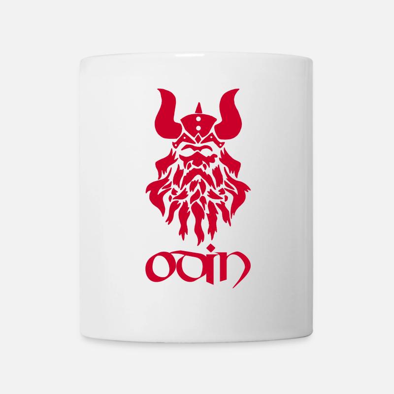 Nordischer Gott Odin (rot) - Tasse - Weiß