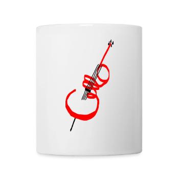 Cello Schriftzug rot - Tasse - Weiß - Vorne