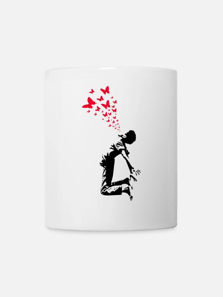 Style artistique de rue Butterfly Boy - Mug blanc - blanc