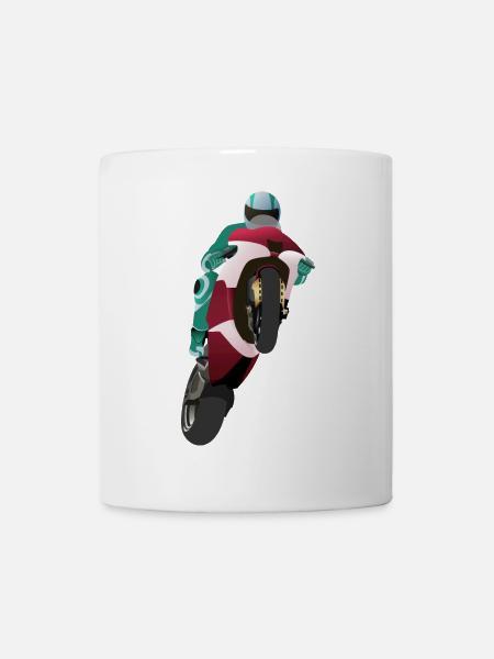 Extreme Wheelie with Motorbike at the Race - Mug - white