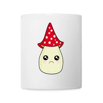 Kawaii Mushroom Toadstool cute red with face - Mug - white - Front