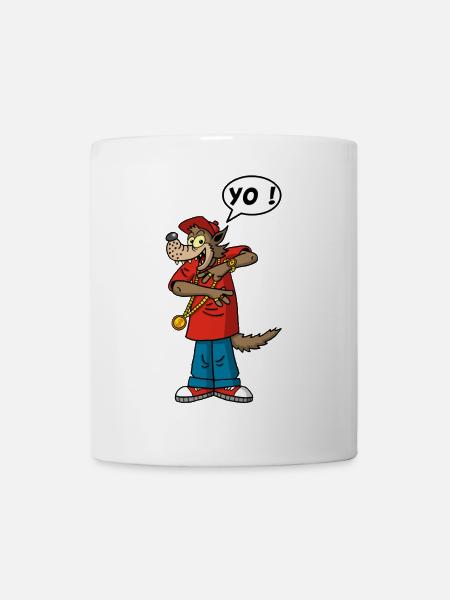 Loup rappeur - Mug blanc - blanc