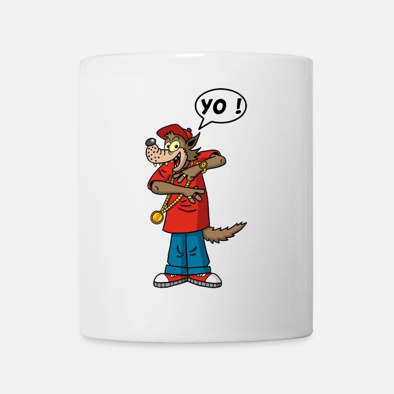 Loup rappeur - Mug blanc - blanc